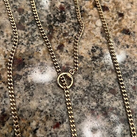 NWT Express Elegant Black and Gold Necklace with Lariat detail - Picture 8 of 11